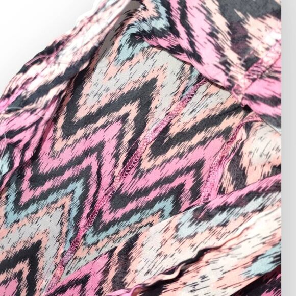 Miken Womens Swimsuit Cover Up Sz L Dress Tunic Pink Black Sheer Beachy Coastal - Picture 5 of 11